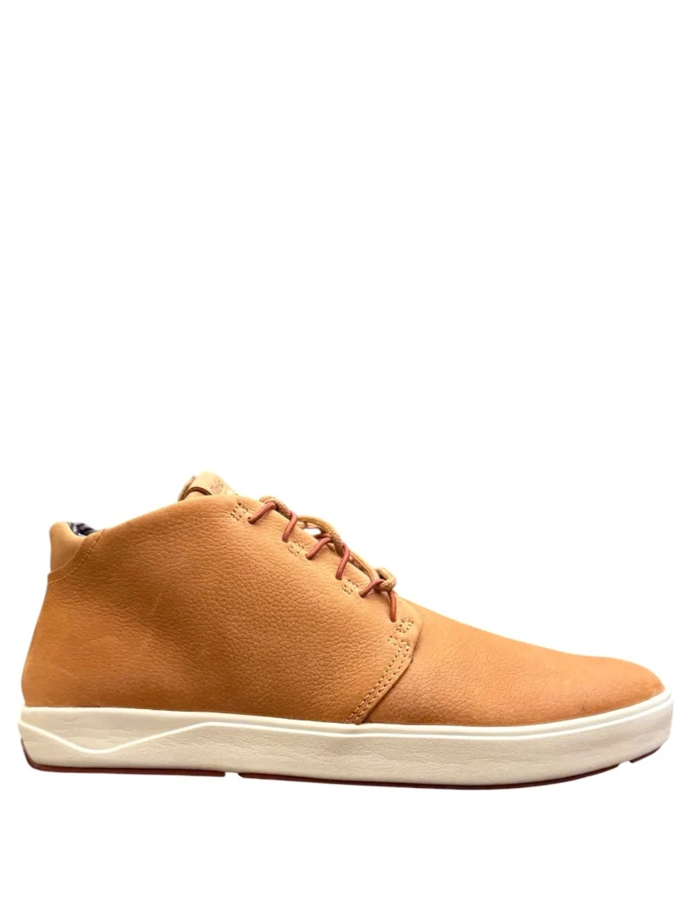 OLUKAI - LIGHT BROWN LEATHER WHITE SOLE CHUKKA BOOTS “NANA HELE”